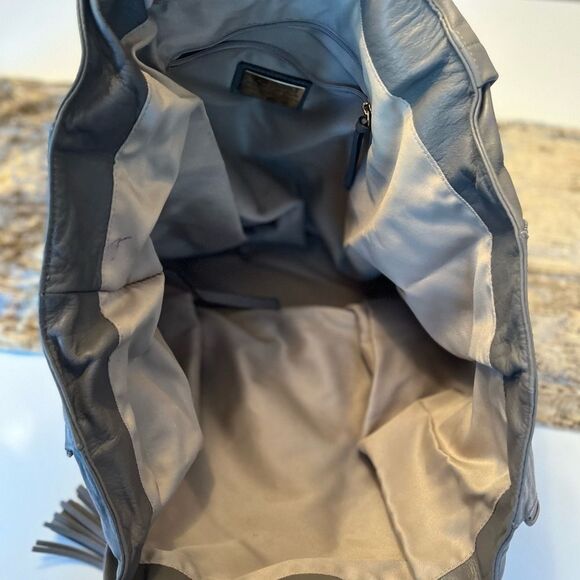 Valentino Fiore Tote Bag with Small Pouch - Leather - Grey - Picture 9 of 9